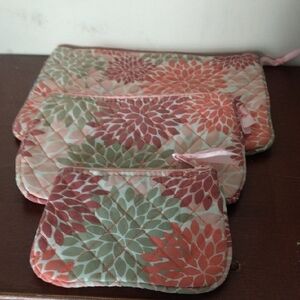 Floral Quilted Pouch Set